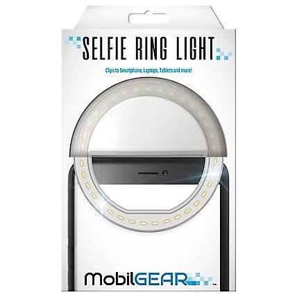 MobilGEAR Selfie Ring Light - Clip-on for Smartphone, Laptop & Tablet