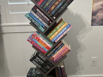 Vertical Tree Bookshelf Wooden Display Tower for Living Room