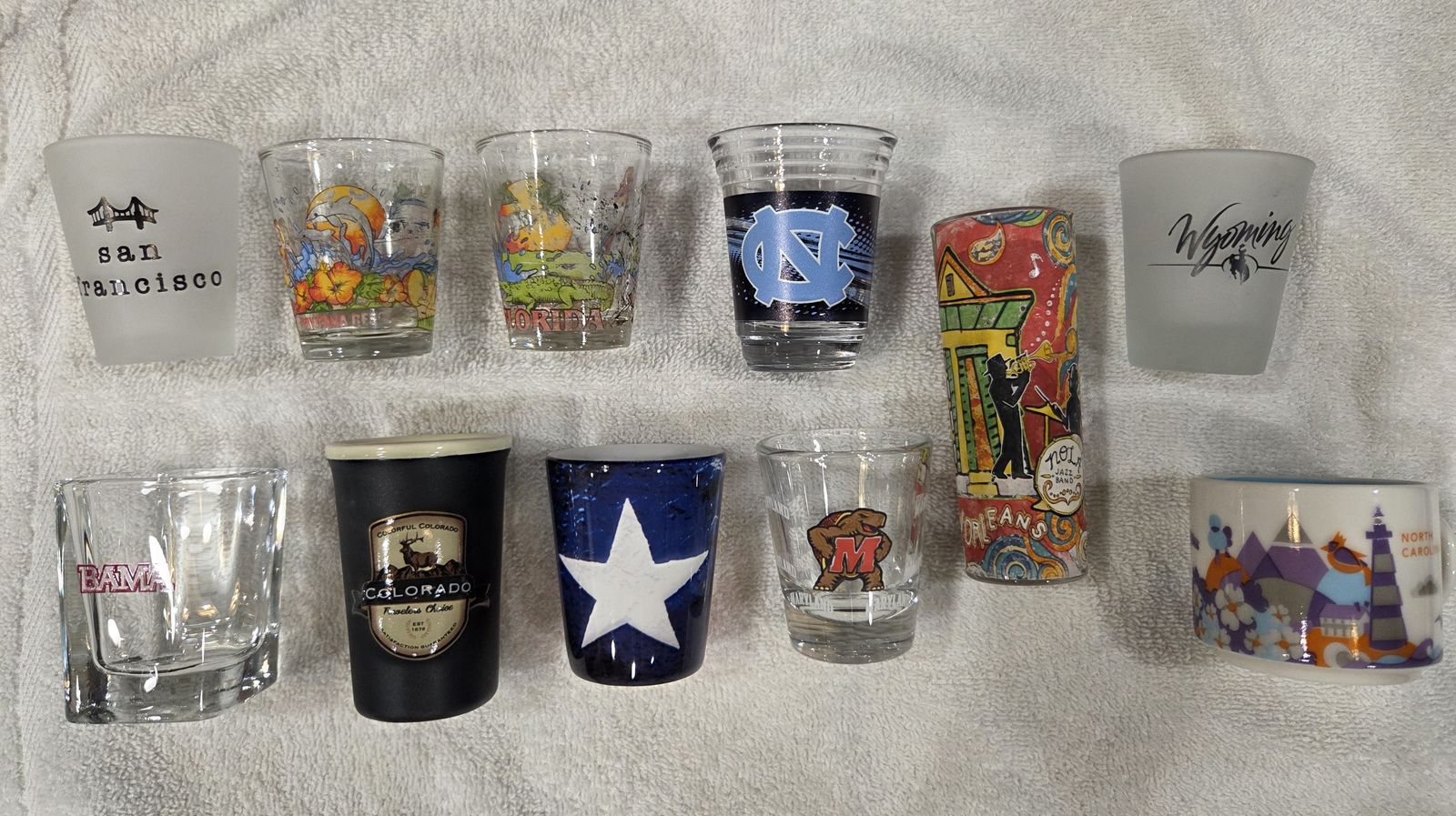 11-Piece Souvenir & Collegiate Shot Glass Collection