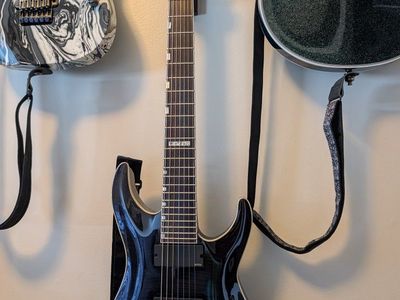 LTD H-1007 EMG, Bone nut, Trans black flame top