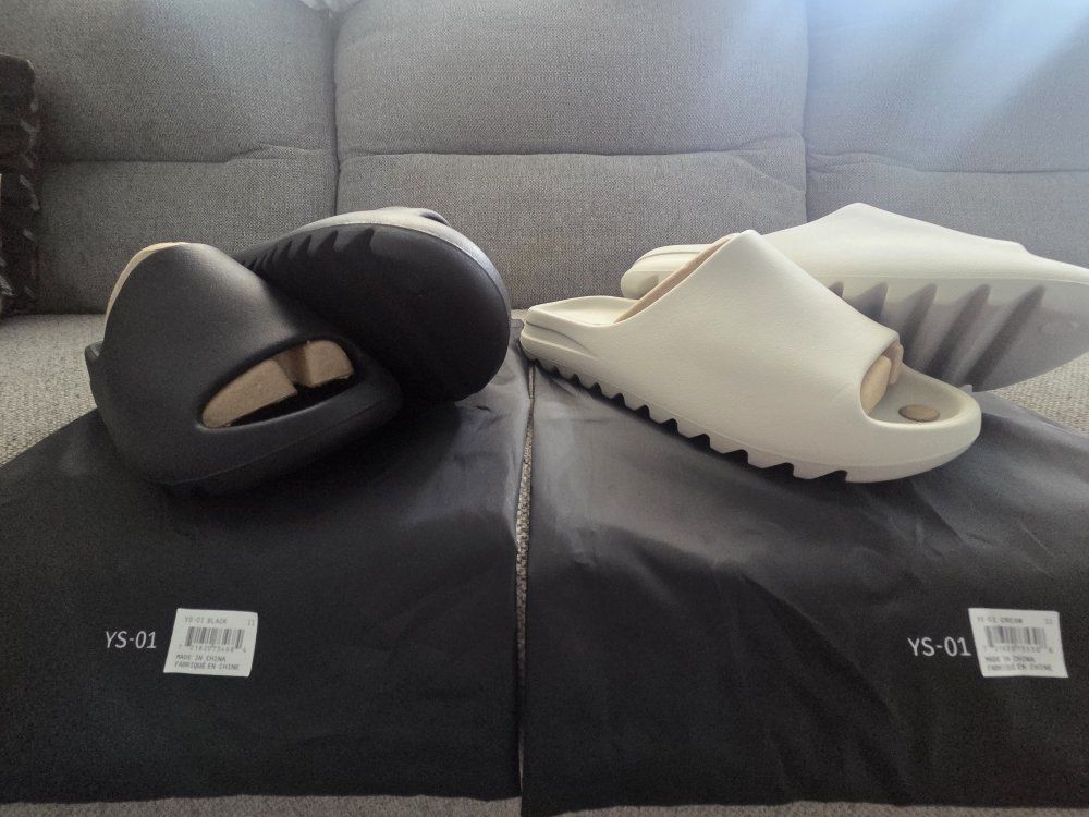 NEW Yeezy YS-01 Slide Sandals - Black and Cream, Men's Size 11 - New with Tags