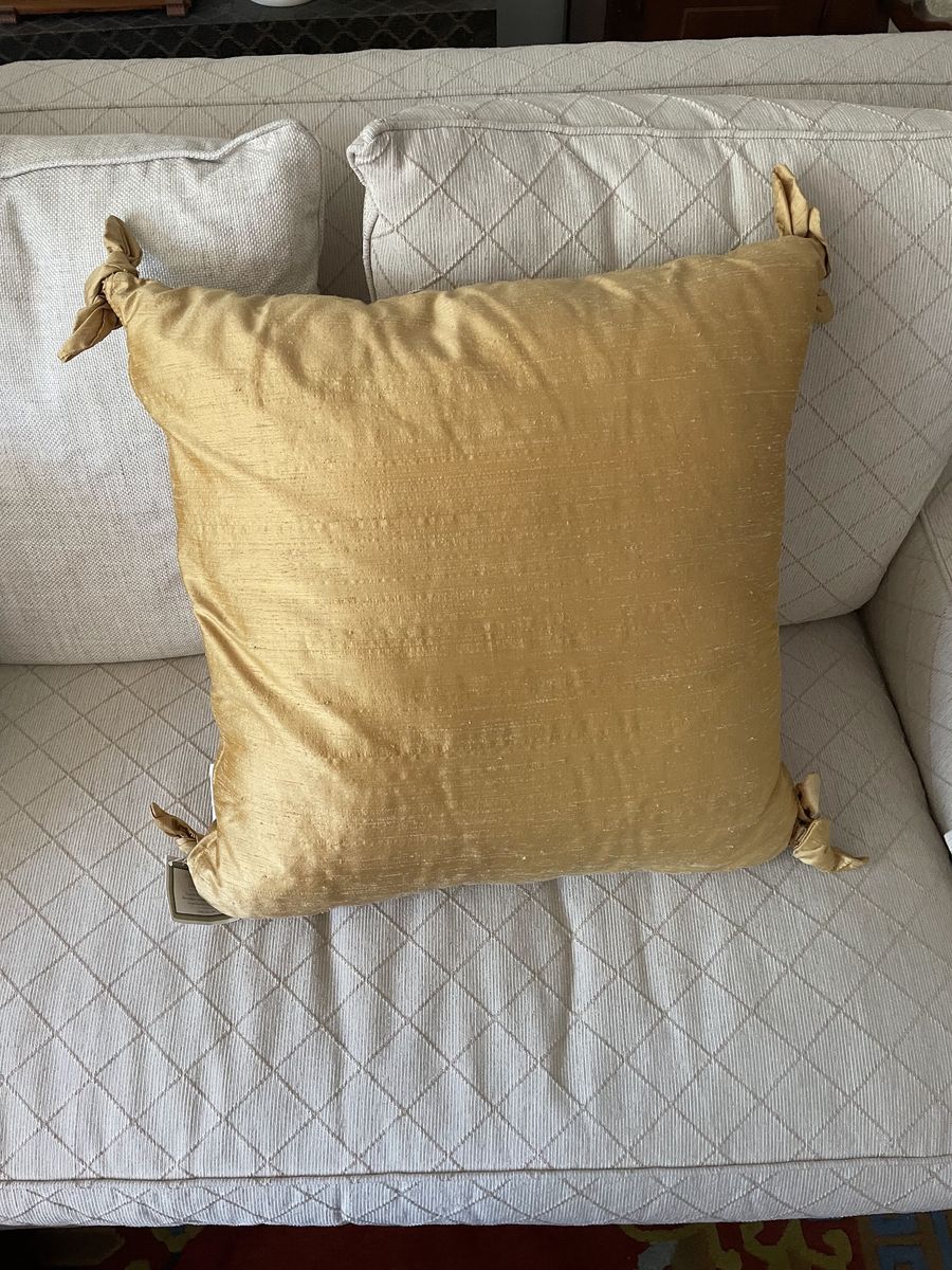 Vintage Textured Gold Silk Pillow