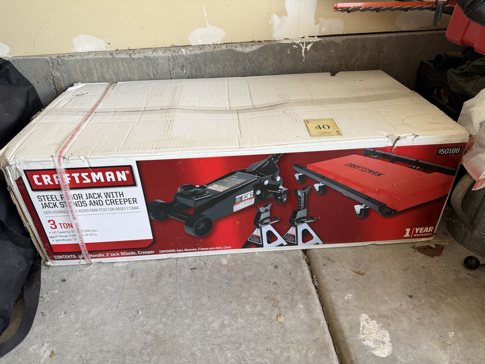 Craftsman 3-Ton Steel Floor Jack Set – Includes Jack Stands & Rolling Creeper (New)