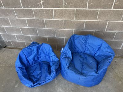 Big Joe Bean Bag Chairs - Two Blue Original Comfort Loungers, Great for Kids' Rooms or Dorms