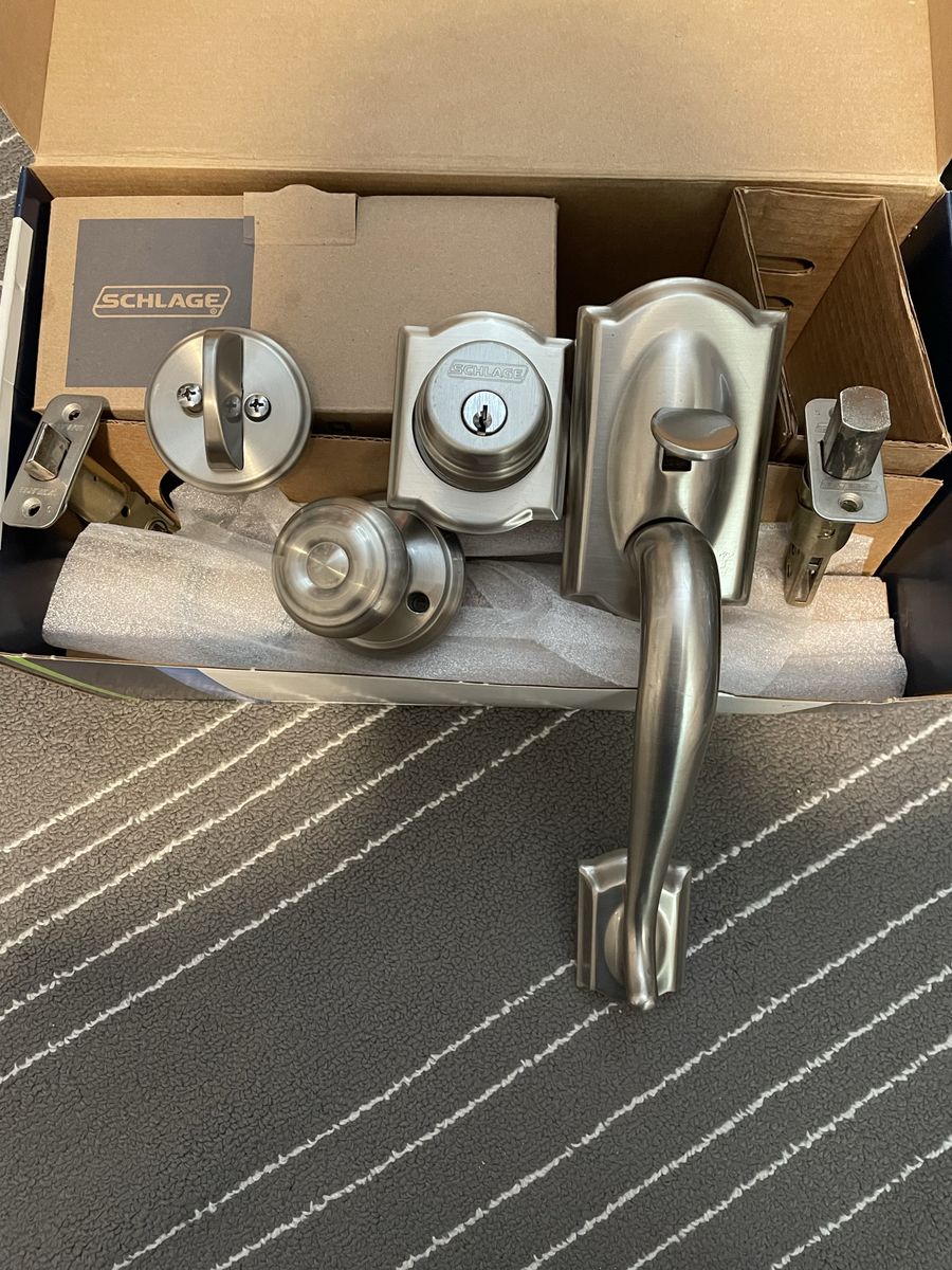 Schlage Birmingham Accents lockset/deadbolt entry door - Satin Nickel