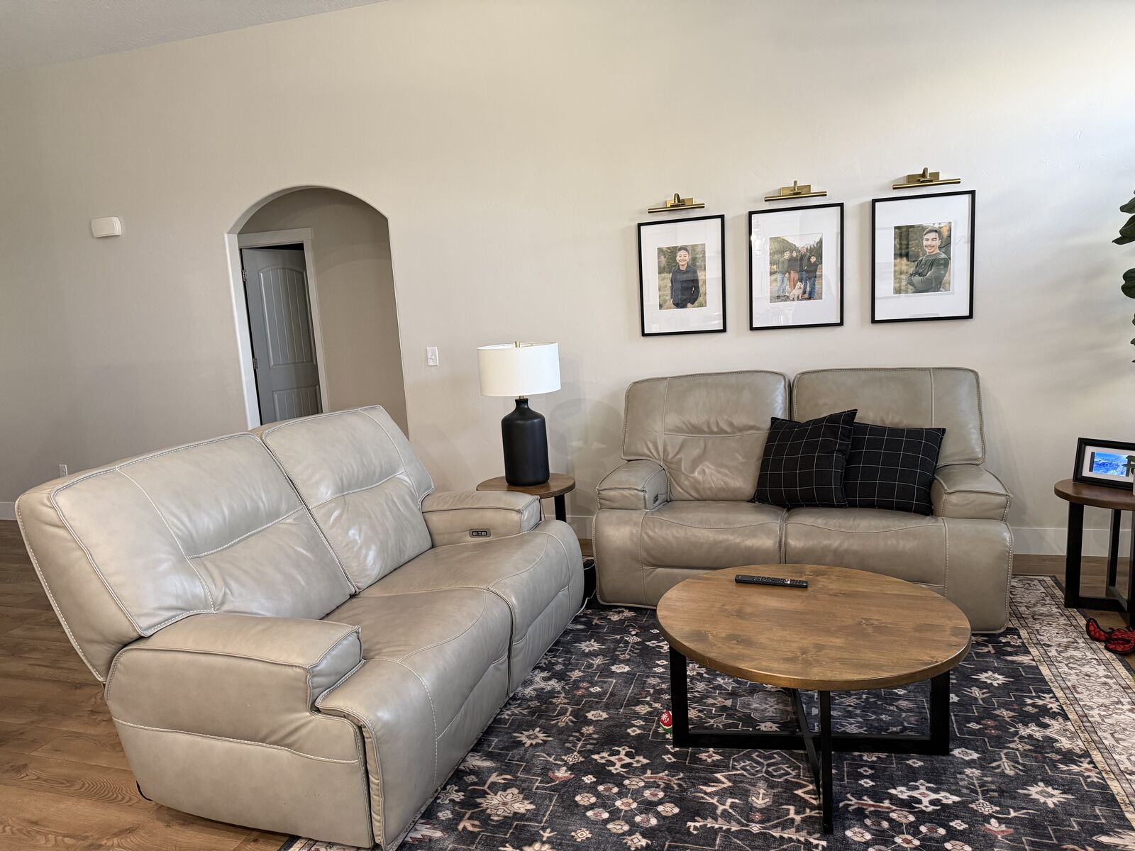 Power leather reclining couches