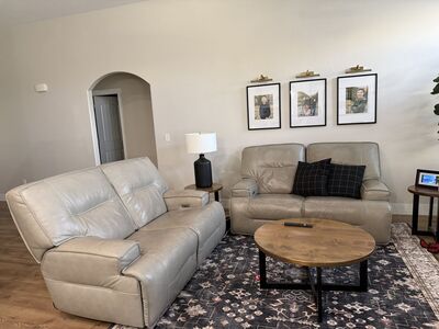 Power leather reclining couches