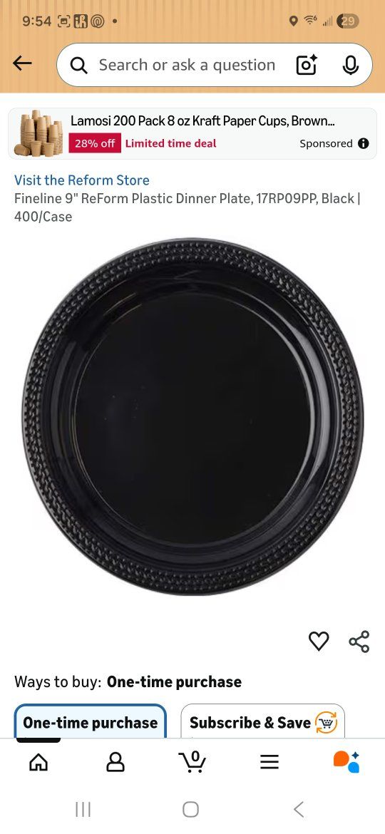 9"plastic plates. Black