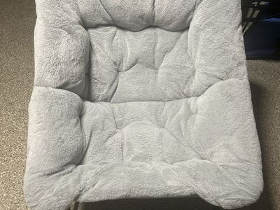 Gray Fuzzy Folding Chair