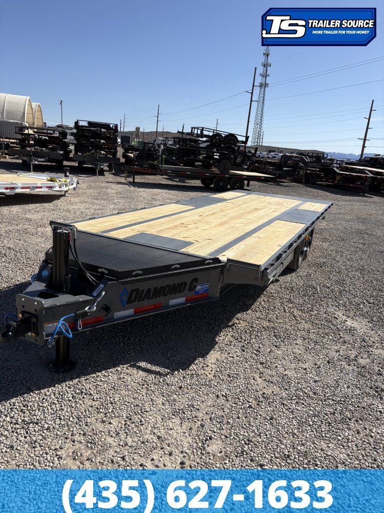 8.5x22 Diamond C DET 210 Deckover Tilt Trailer - 23K GVWR - Hydraulic Jack(s), Winch Plate