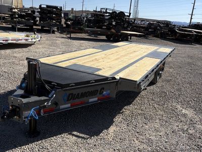 8.5x22 Diamond C DET 210 Deckover Tilt Trailer - 23K GVWR - Hydraulic Jack(s), Winch Plate