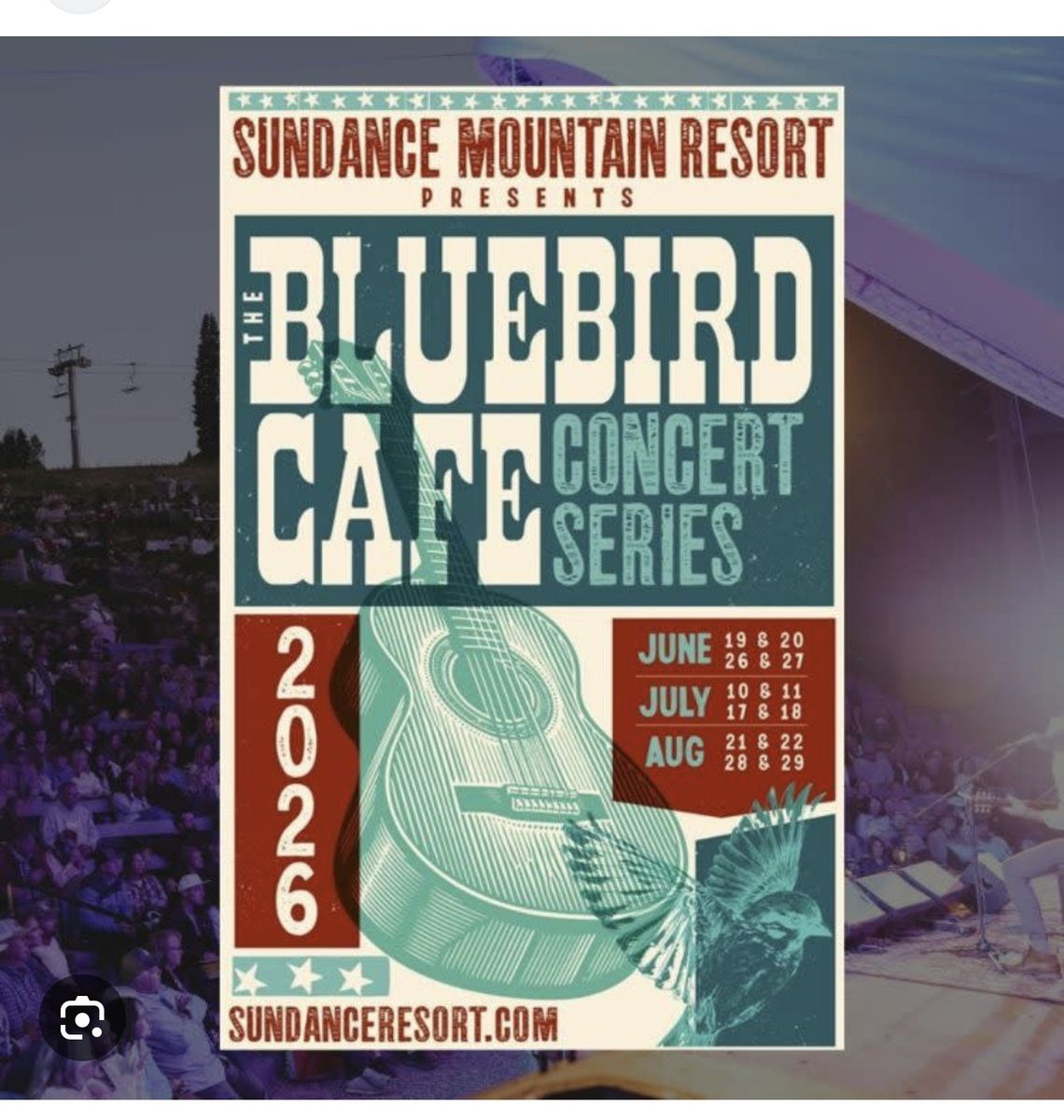 4 tickets to bluebird at Sundance tonight ( Sat Aug 29!) 