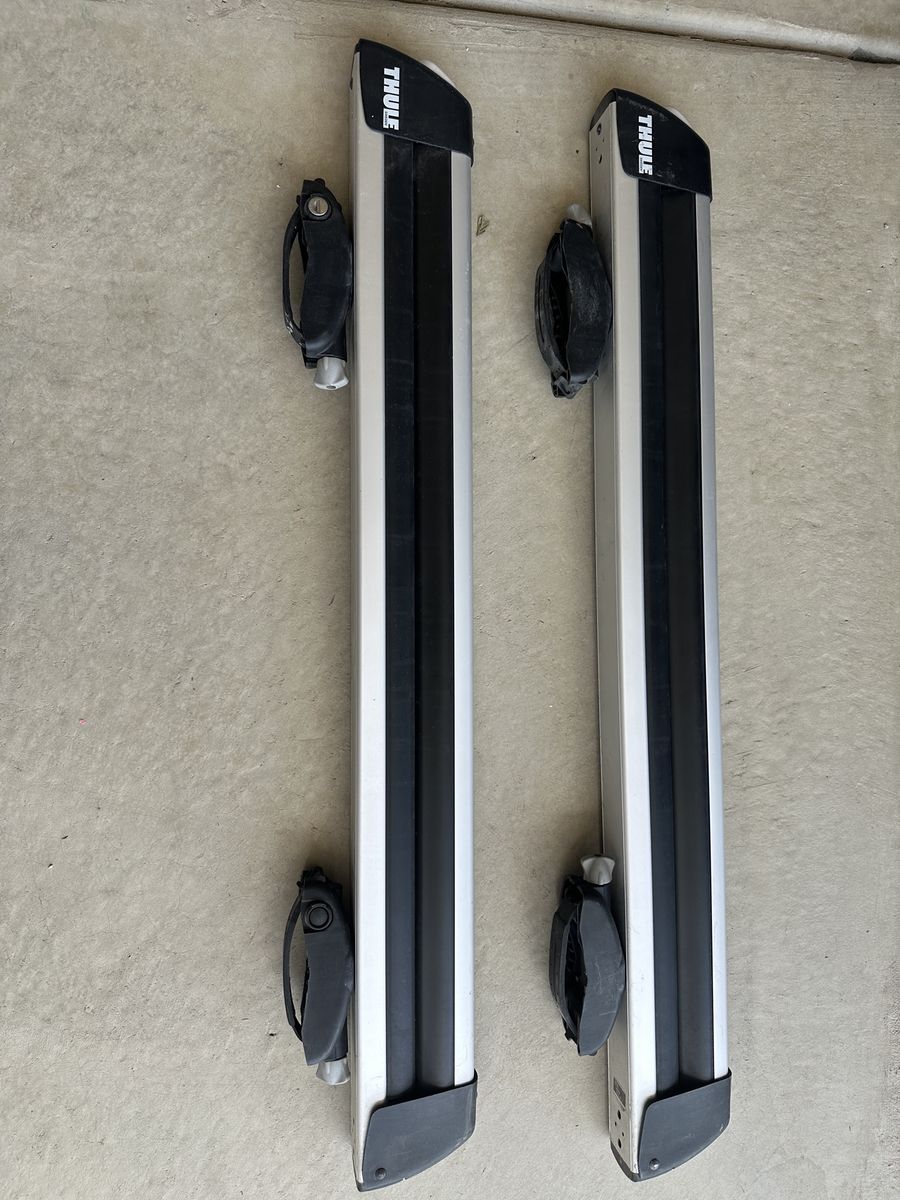 Thule Ski/Snowboard Roof Rack Carrier - Pair, Silver/Black, Lockable
