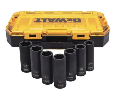 DEWALT 1/2 in. Drive Metric Impact Socket Set (7-Piece