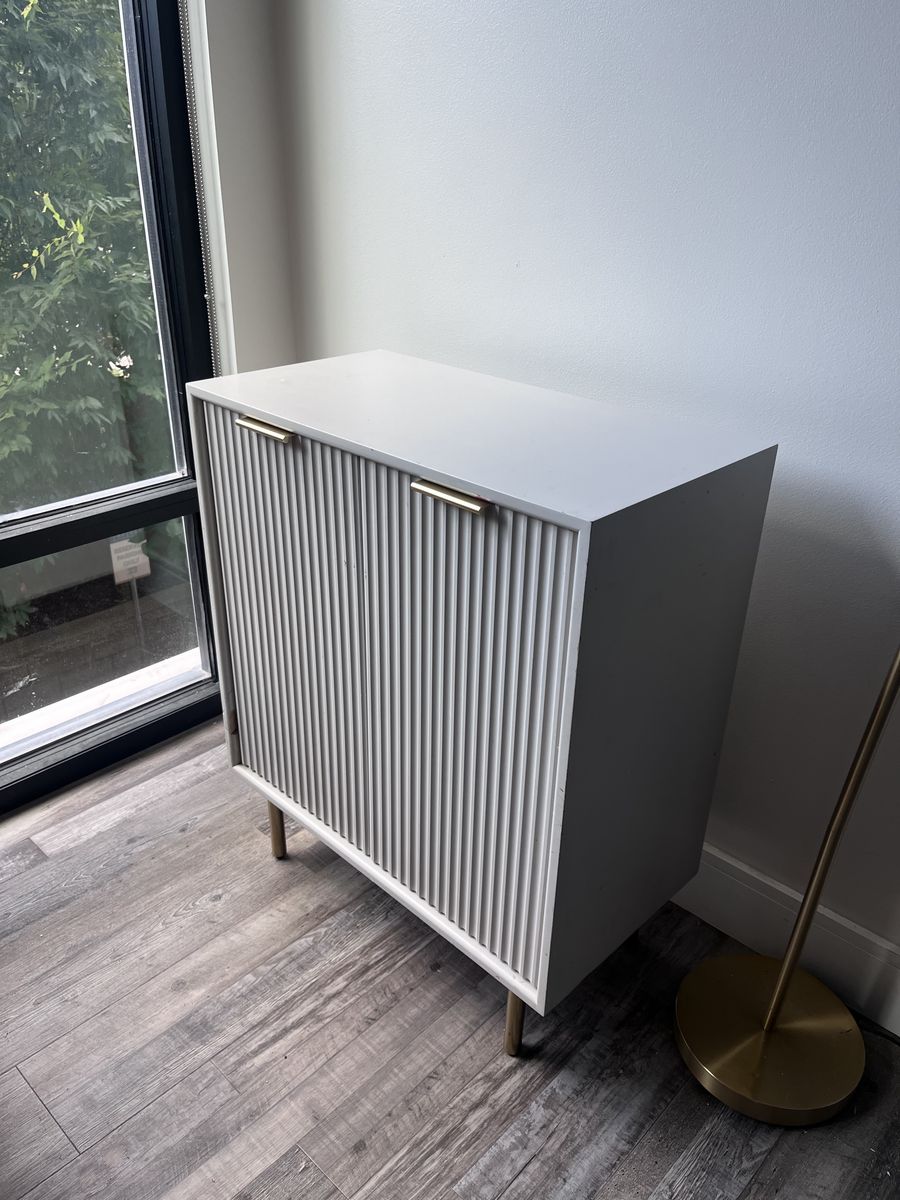 One shelf West Elm Quinn cabinet