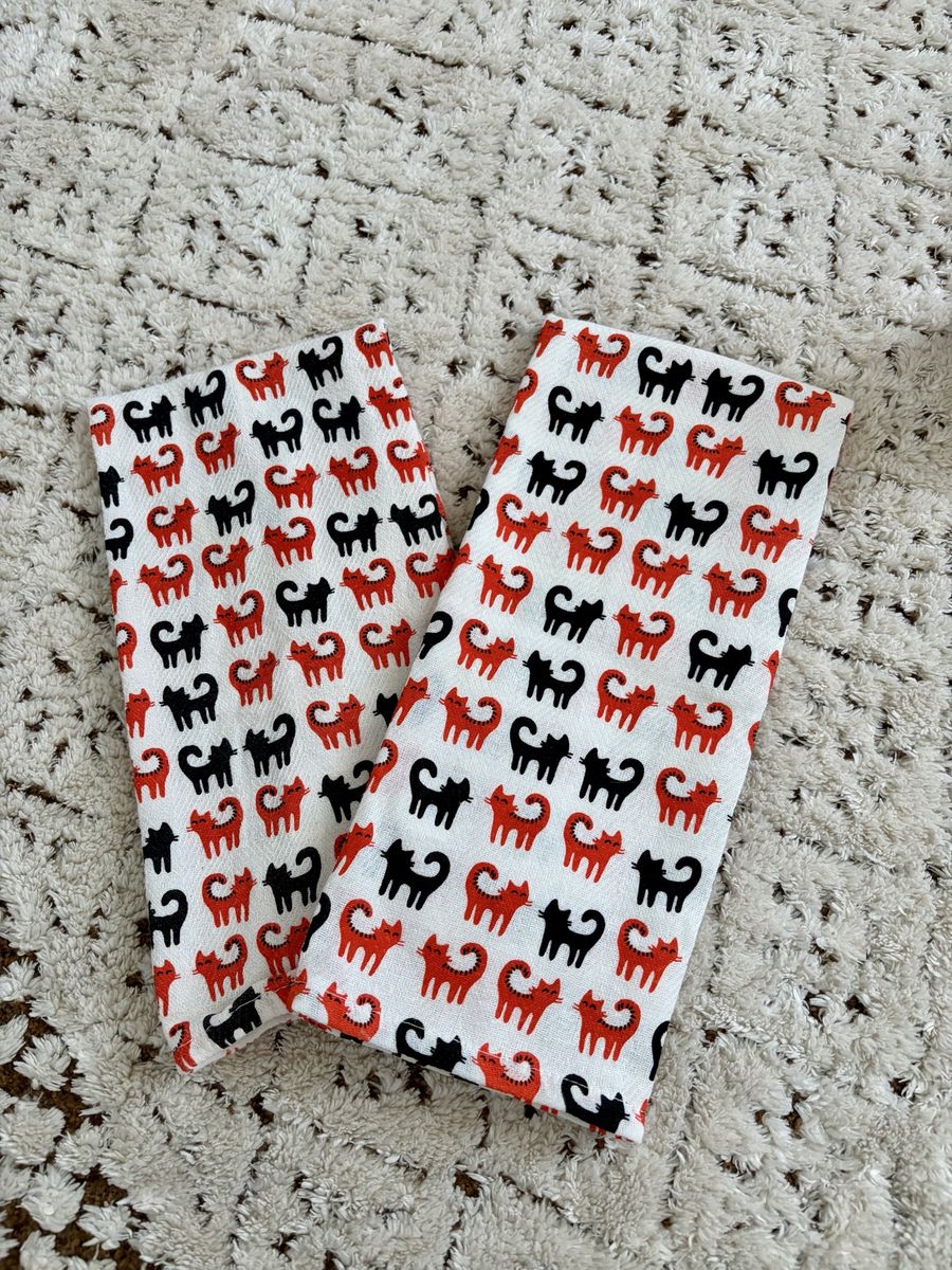 Halloween Cat Kitchen Towels