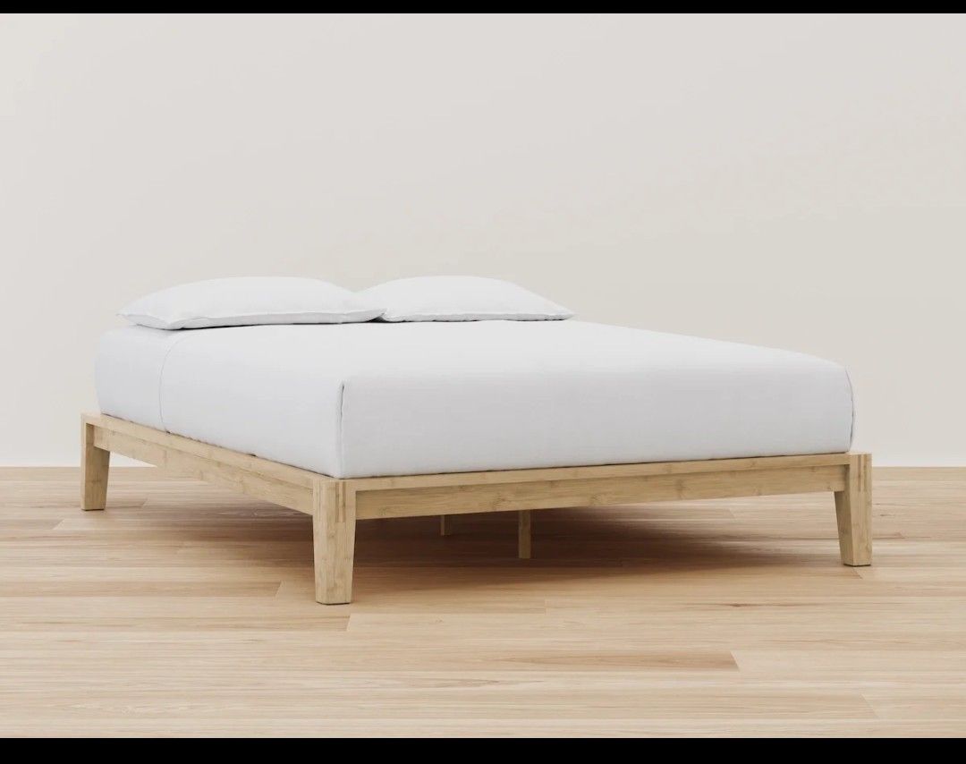 Bamboo platform bed frame - queen size, New, easy assembly, Japanese joinery