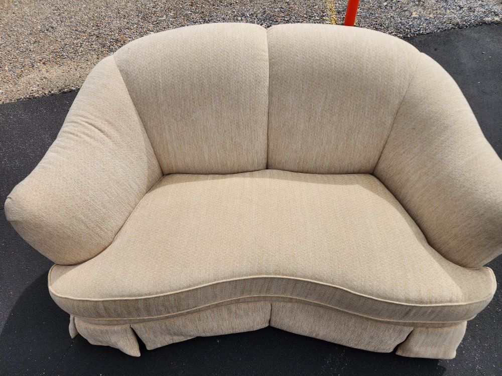 Cream Loveseat Sofa, w/swivel base