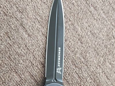 Benchmade 3300 Infidel OTF Double-Edge Dagger Knife - Black Handle & Blade