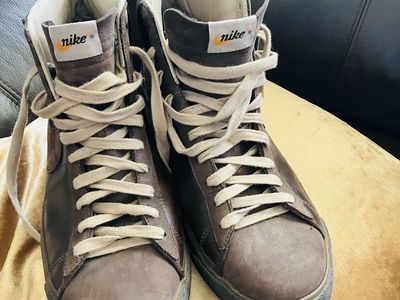 Nike Blazer High-Top Brown Leather Sneakers Men's Size (Unspecified)