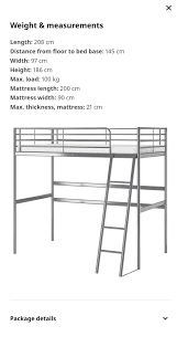 Used Ikea Metal Loft Bed