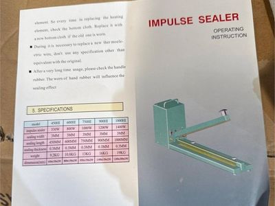 HI-1000 Electric Impulse Heat Sealer ($399 retail)