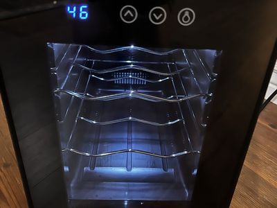 Westinghouse 8-Bottle Wine Cooler Refrigerator Black with Digital Display