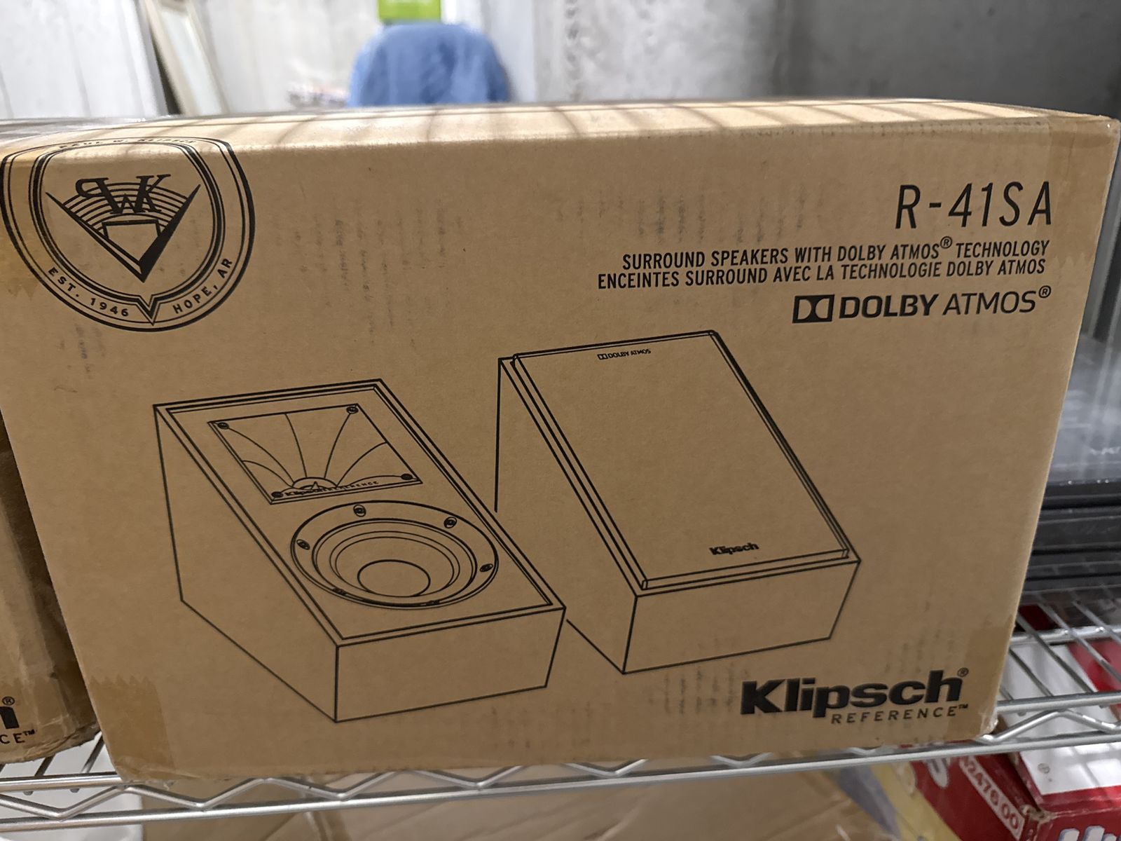 Klipsch R-41SA Reference Dolby Atmos Surround Speakers - New in Box