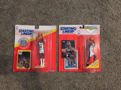 2 Vintage Kenner Starting Lineup David Robinson Figures Lot (1991 & 1993 Editions)