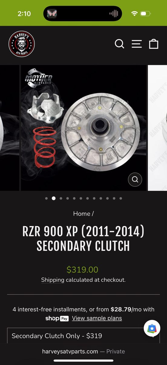 Secondary clutch Polaris RZR 900 XP XP4 Mother Clutcher