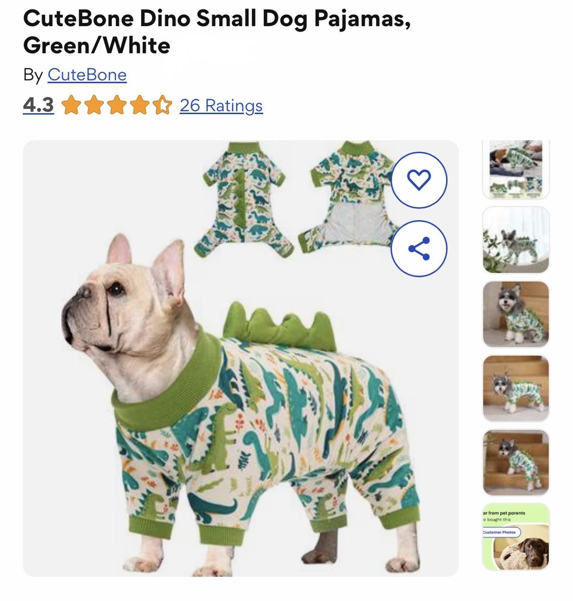 Small Dog/Cat Pajamas Size S brand new