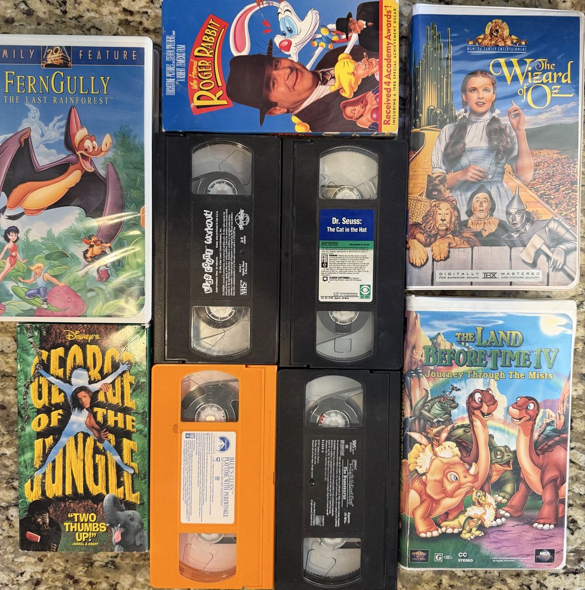 Assorted Kids VHS Tapes: Disney, Dr. Seuss, Roger Rabbit, Wizard of Oz & More