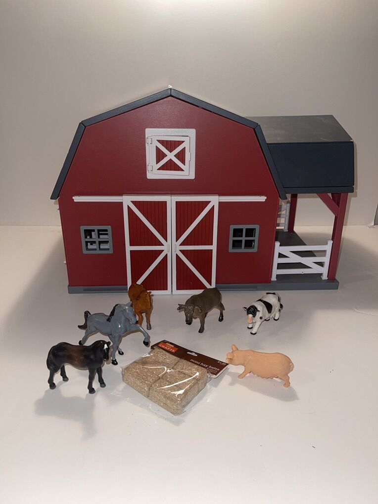 Terra by Battat Wooden Toy Barn & Animals
