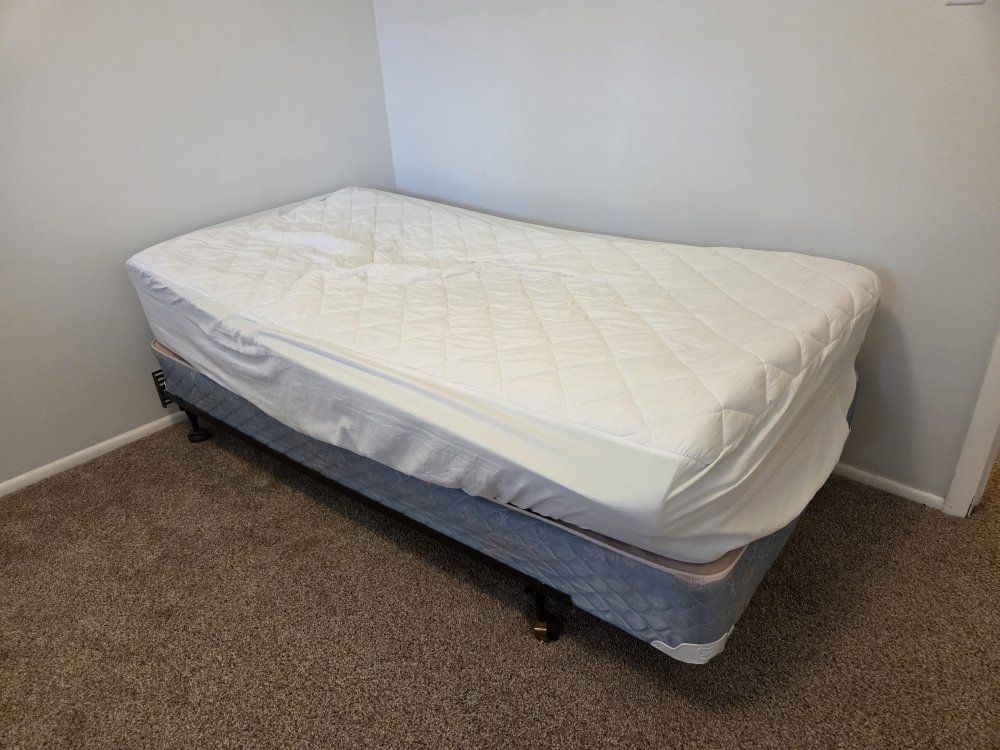 Twin Mattress with Box Spring and Metal Frame