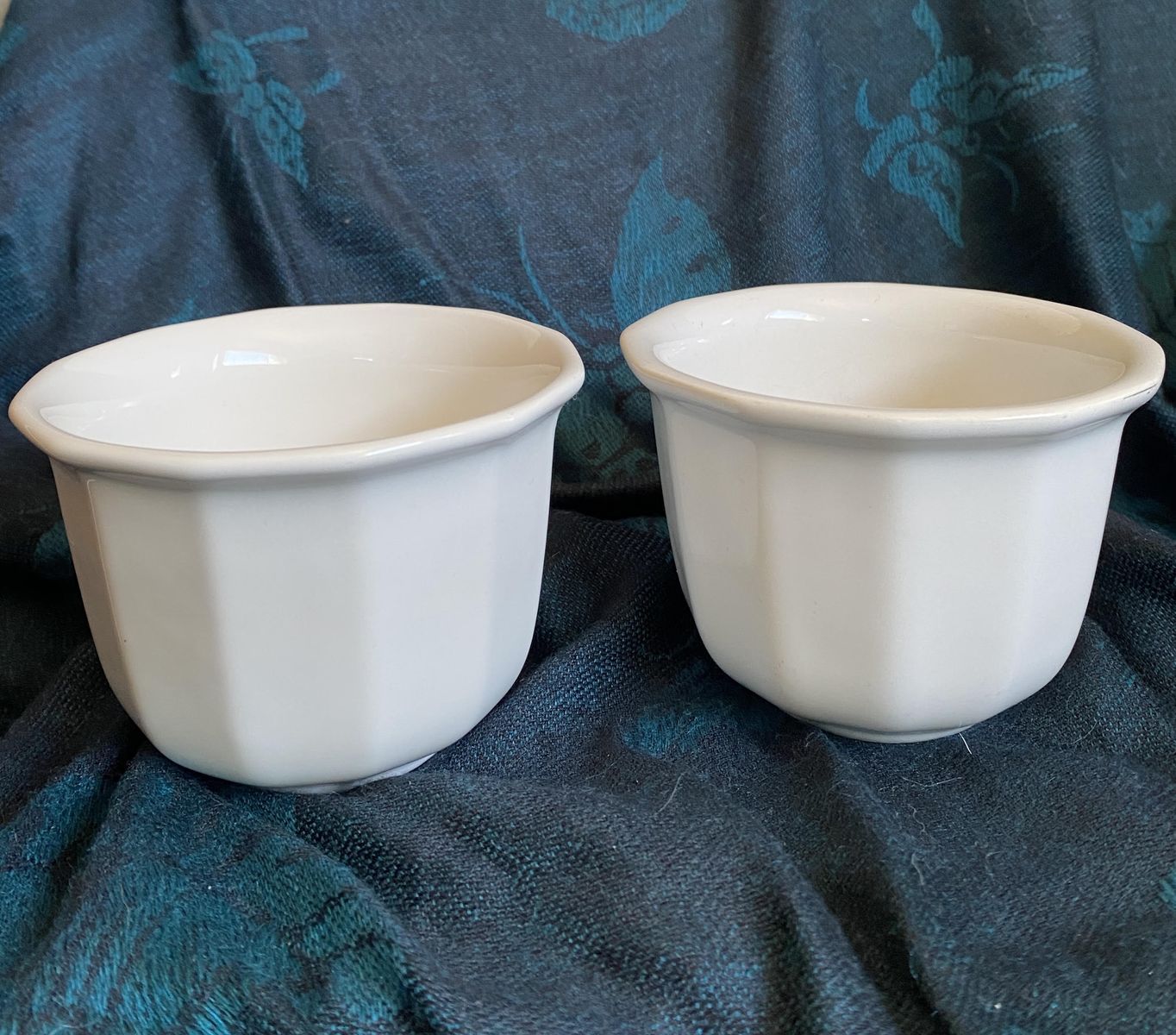 2 Vintage Pfaltzgraff Heritage White Custard Cups