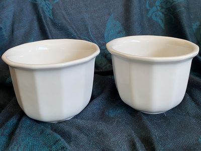 2 Vintage Pfaltzgraff Heritage White Custard Cups