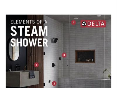 Delta Faucet SimpleSteam 6kW Steam System Kit, Matte Black, Digital Control, Square Steam Head