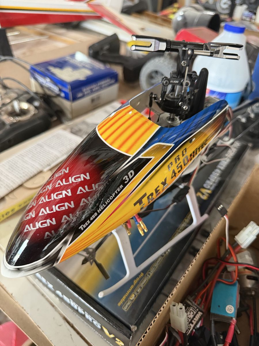 Align T-Rex 450 Pro 3D RC Helicopter with Hitec radio and Optima Receiver