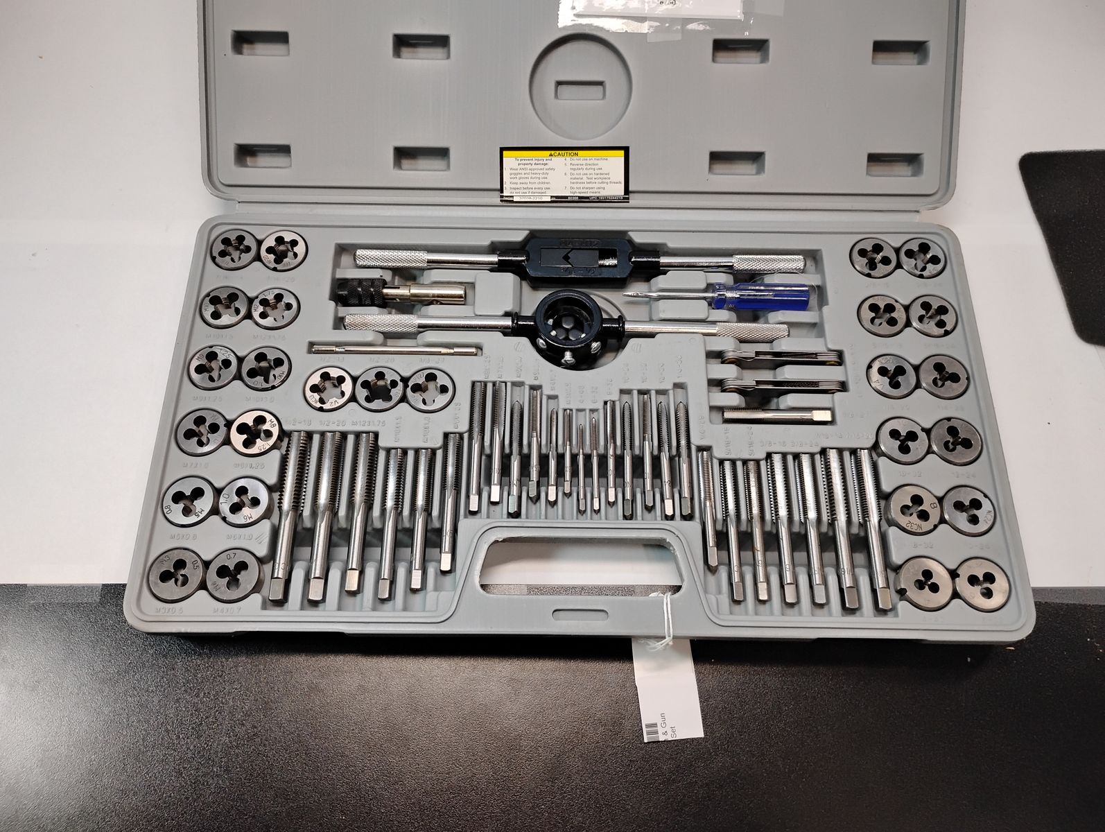 PITTSBURGH SAE and Metric Tap and Die Set, 60-Piece