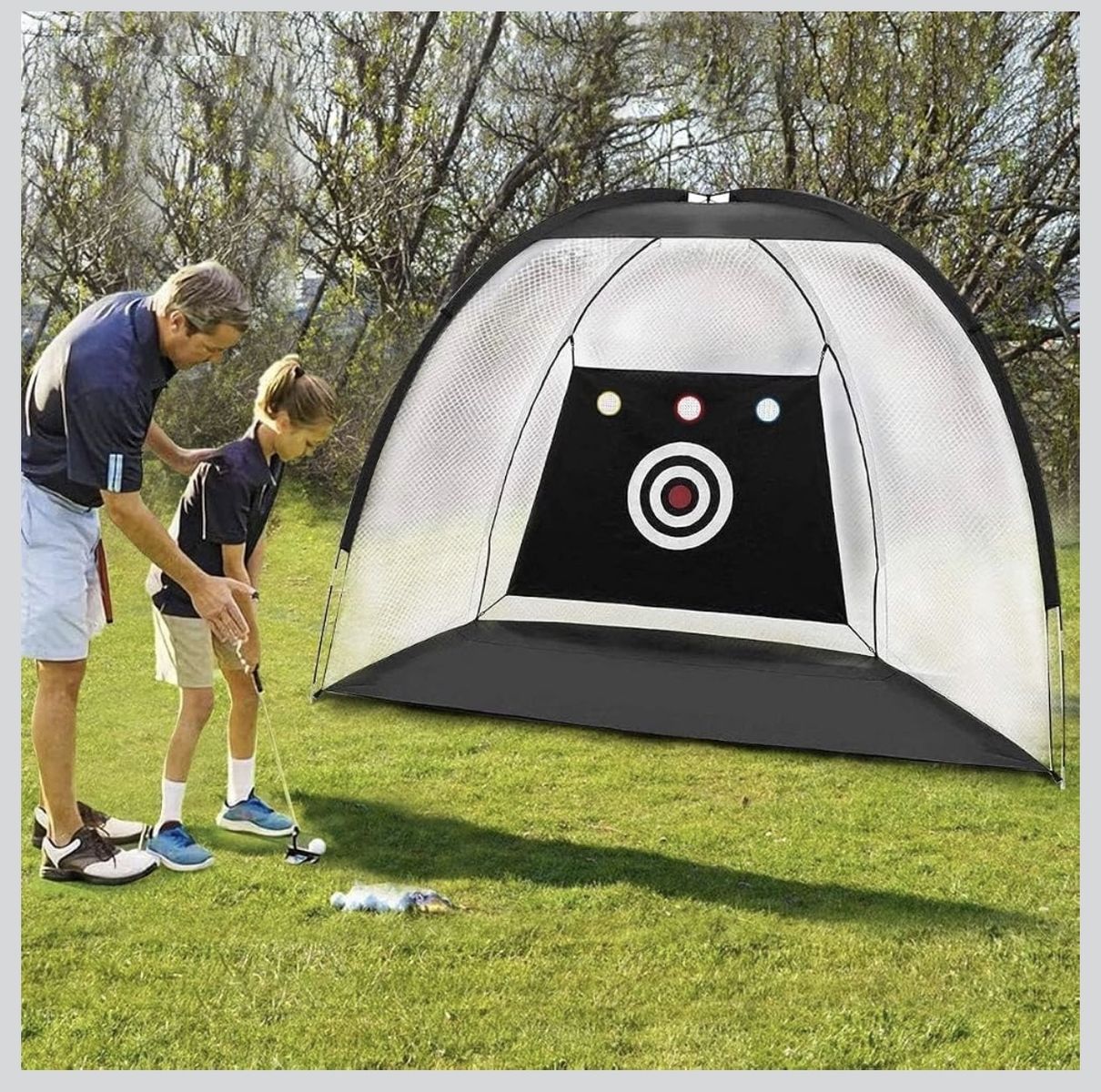 10x7ft Portable Golf Practice Net with Target Sheet for Indoor/Outdoor Use