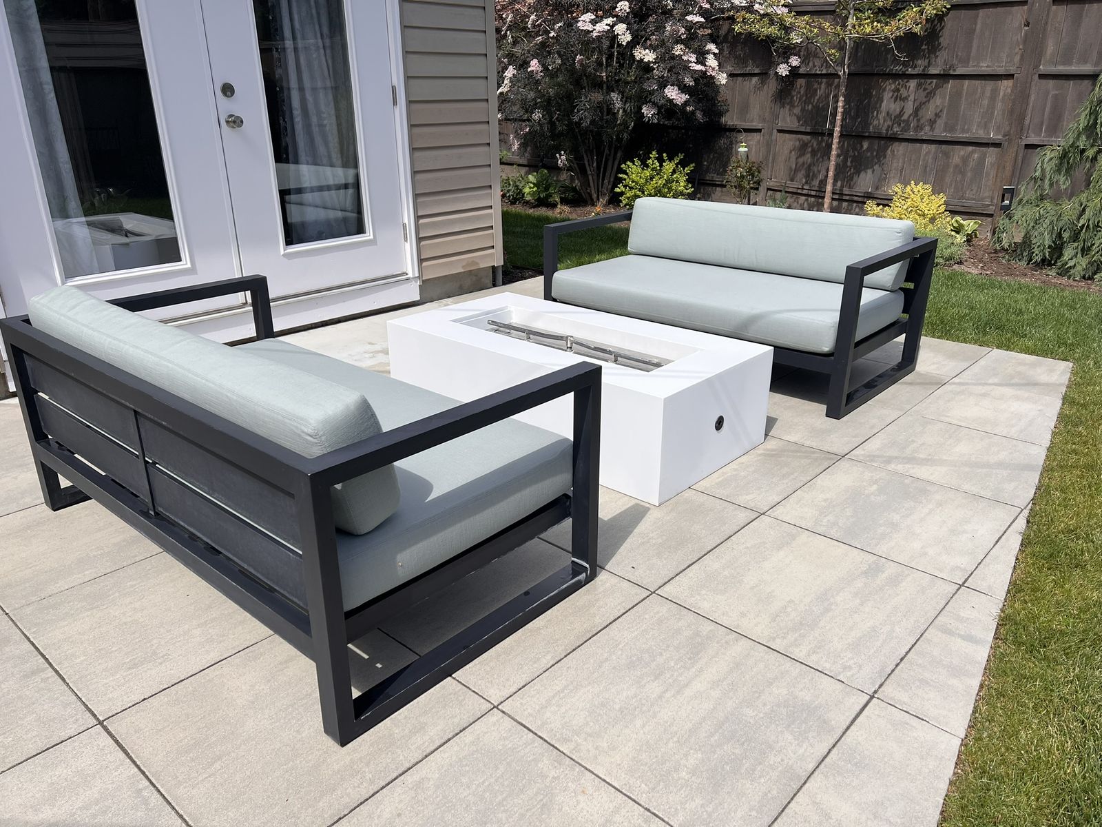 Restoration Hardware Aegean Outdoor Aluminum Sofas — Set of 2