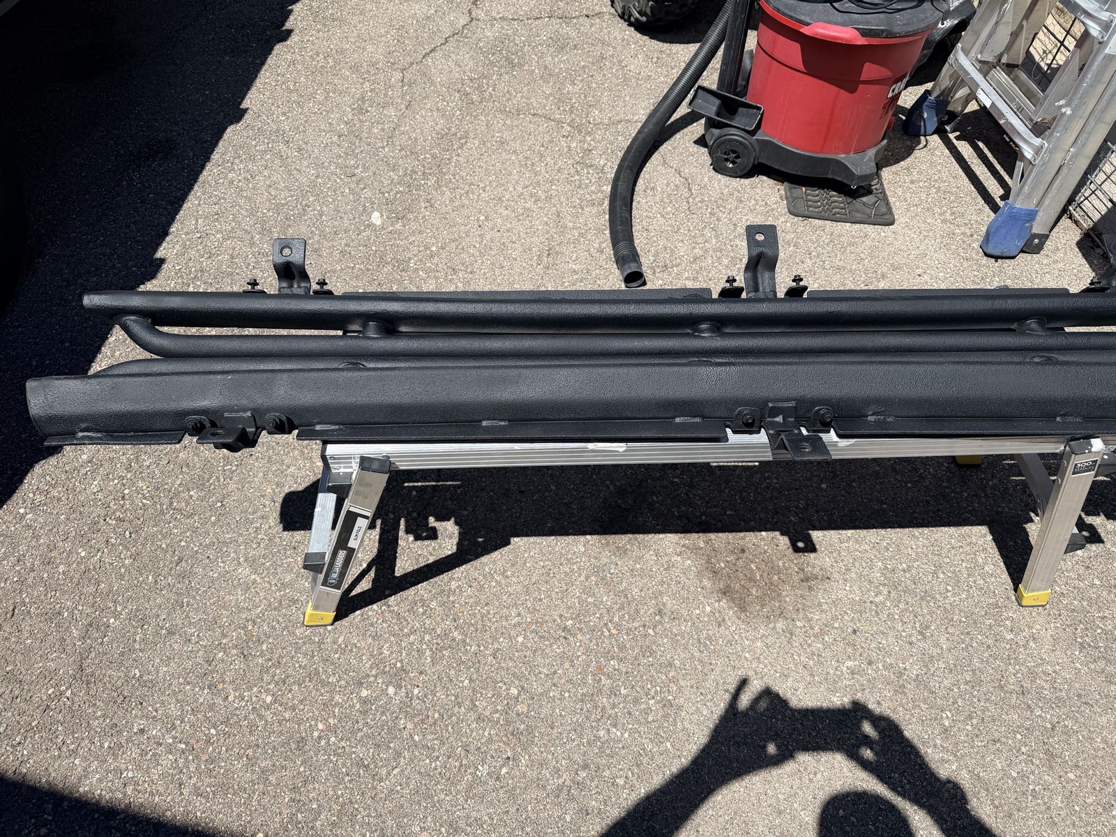 Black Steel Side Steps/Running Boards for Jeep Wrangler 2-Door JK JKU (2007-2018) - Factory Rock Sliders. (Mopar Heavy Duty)