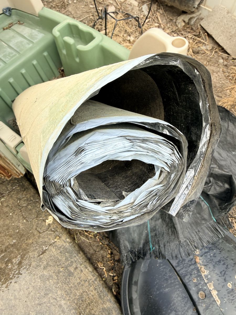 Roll of roofing material. Weather guard