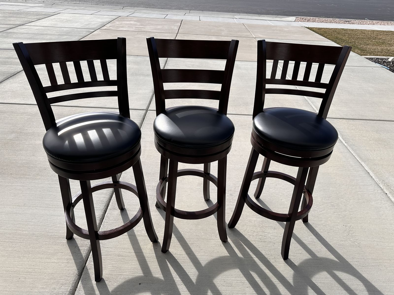 3 Bar Height Swivel Bar Stools