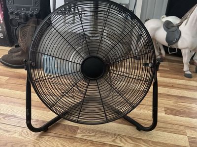 High-3 Velocity Tilting Metal Floor Fan - Black 20”