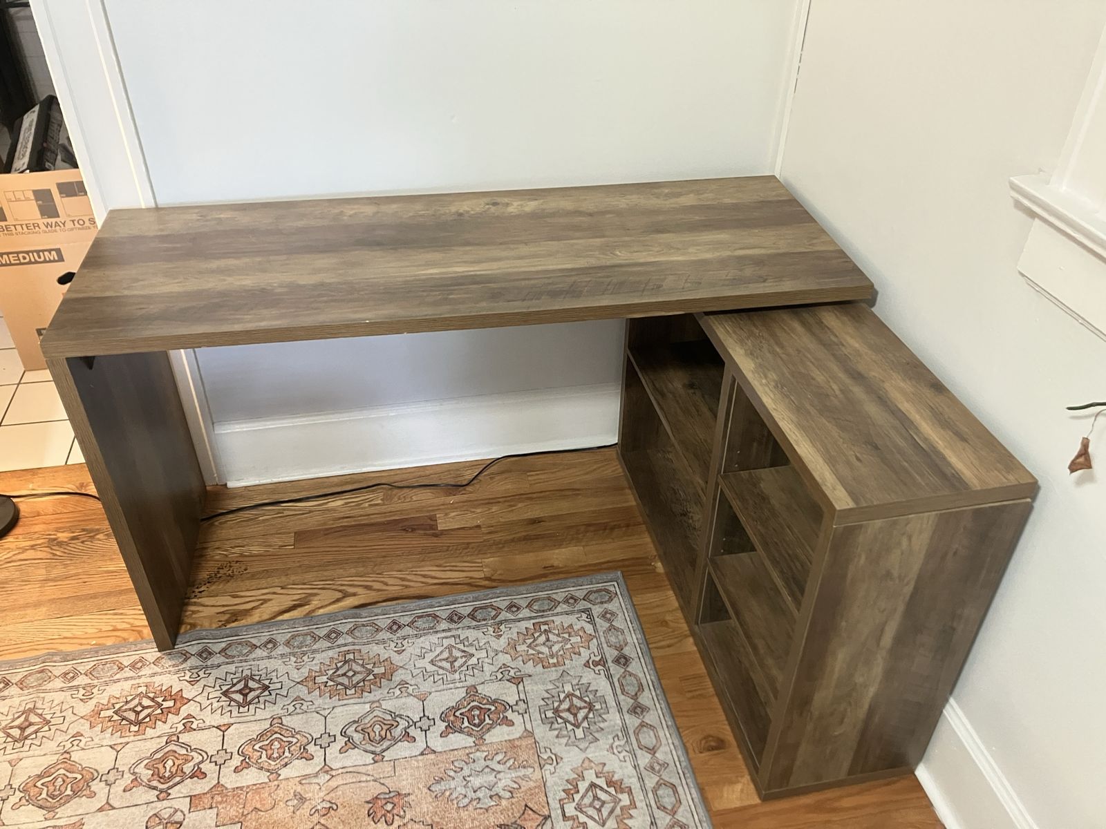 Corner desk with storage