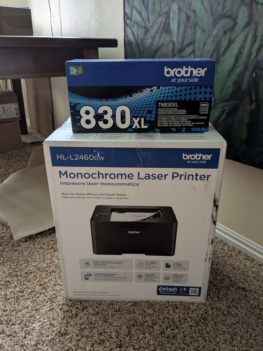 Brother Monochrome Laser Printer (HL-L2460dw) - New in Box