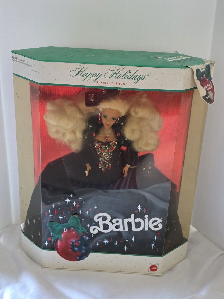 Vintage 1991 collectible Happy Holidays Barbie Special Edition Doll