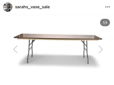 Wooden top folding event tables. 8' x 40"