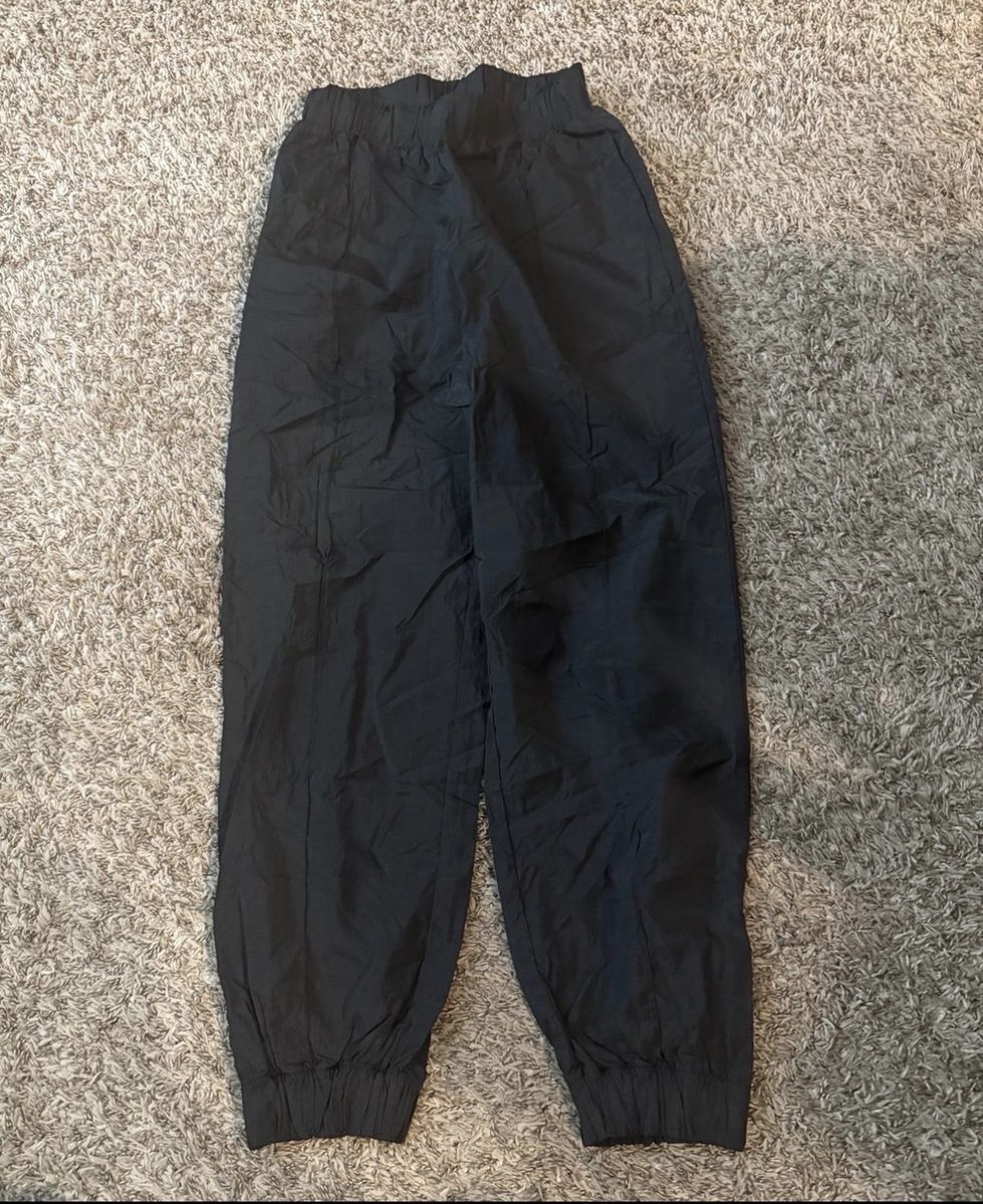 NA-KD Flow Black Windshell Joggers with side botto